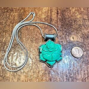 Vintage Sterling Silver and Turquoise Pendant Necklace